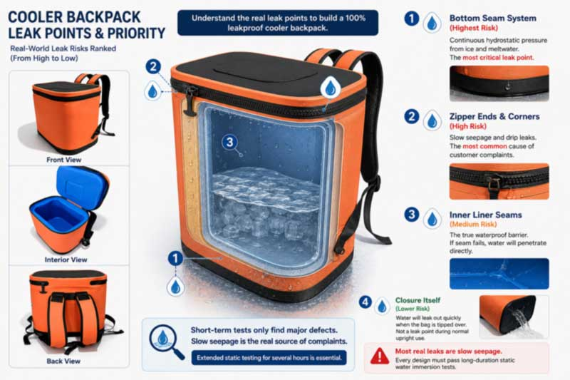 Déantóir Backpack Leakproof Cooler: Seams Táthaithe vs Stitched